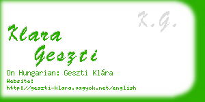 klara geszti business card